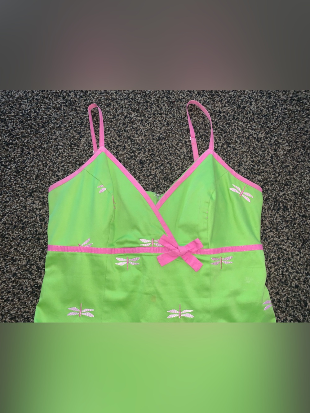 Lilly Pulitzer Green & Pink Dragonfly Slip Dress size 6 - Picture 4 of 9